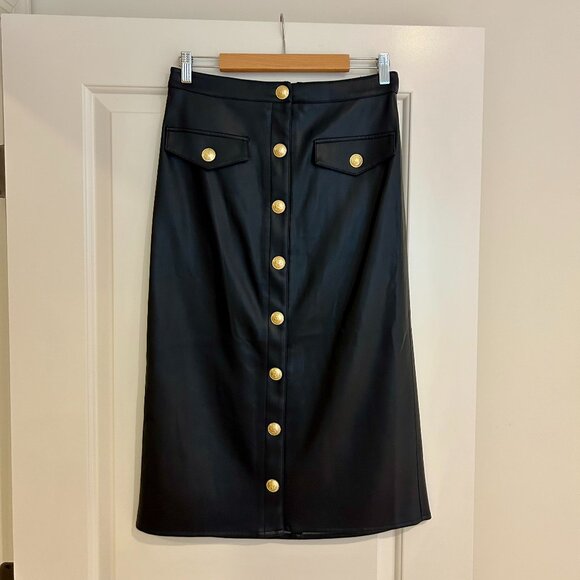 **NWT** L'AGENCE Milann Vegan Midi Skirt - Picture 1 of 6
